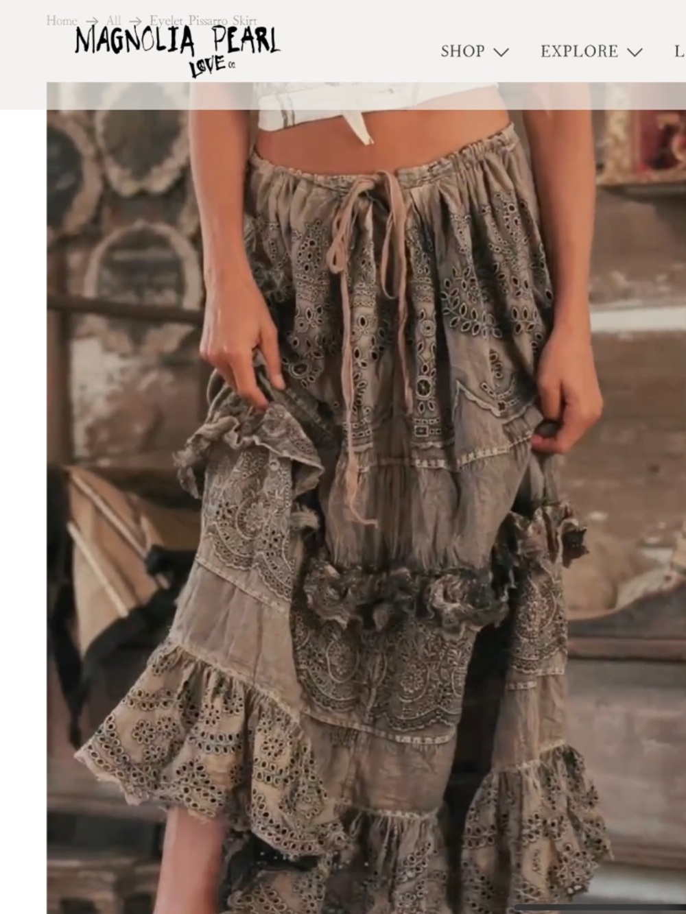 NWT Magnolia Pearl Pissarro Eyelet Skirt in Ozzy
